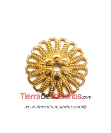 Colgante o Entrepieza Flores 23mm, Dorado