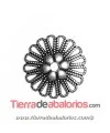 Colgante o Entrepieza Flores 23mm, Plateado