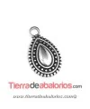 Colgante Gota Étnica 13x10mm con Anilla, Plateado