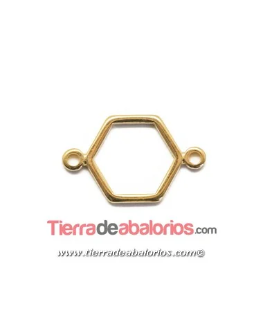 Conector Hexagono 19x12mm, Dorado