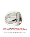 Anillo Ajustable para Cabujón de 1,5x15,5mm, Plata de Ley