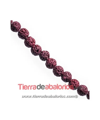 Lava Volcánica Bola 11mm Agujero 1,8mm Granate Marsala