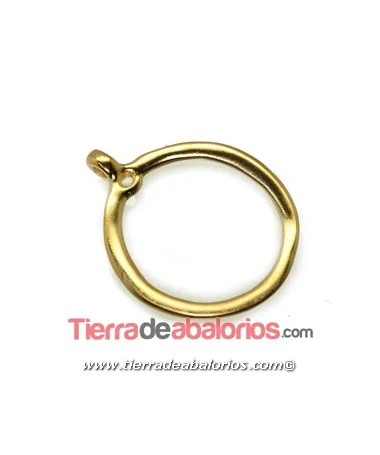 Colgante Aro Irregular 41x33mm, Dorado Matizado