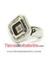 Anillo Ajustable Rombo 22x23mm, Plateado