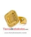 Anillo Ajustable Rombo 22x23mm, Dorado Matizado