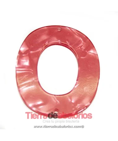 Colgante Plexyglass Ovalado 45x35mm, Rojo Nacarado Colgante Plexyglass Ovalado 45x35mm, Rojo Nacarado