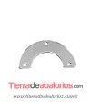 Semicirculo 3 agujeros 25x13mm, Plateado Rodio