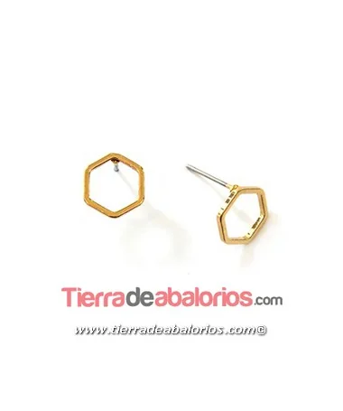 Pendiente Hexágono 11mm, Dorado Pendiente Hexágono 11mm, Dorado