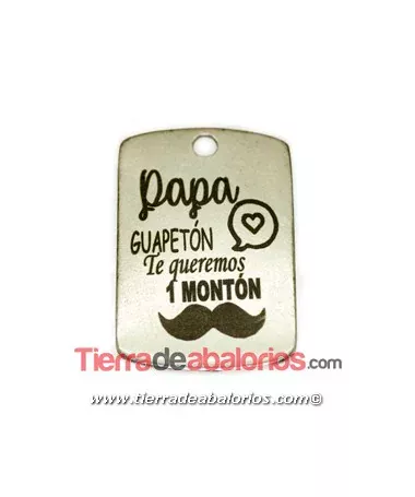 Colgante Papá Guapetón 49x28mm, Plateado