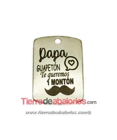 Colgante Papá Guapetón 49x28mm, Plateado Colgante Papá Guapetón 49x28mm, Plateado