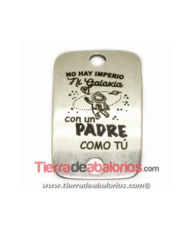 Entrepieza Curvada Con un Padre como Tú 38x24mm, Plateada