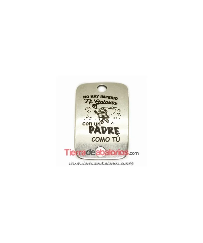 Entrepieza Curvada Con un Padre como Tú 38x24mm, Plateada