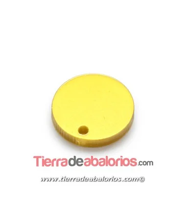 Colgante Plexyglass Moneda 25mm, Dorado