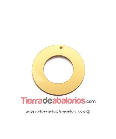 Colgante Plexyglass Moneda 45mm, Dorado