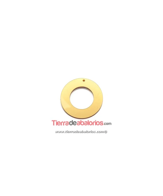 Colgante Plexyglass Moneda 45mm, Dorado
