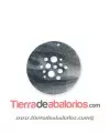 Colgante Plexyglass Moneda con Agujeros 45mm, Negro Glitter