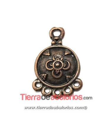 Colgante con 5 Anillas para Colgar 19x13mm, Cobre