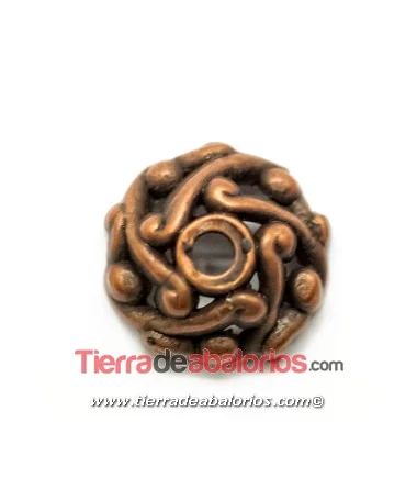 Casquilla Filigrana 12mm, Cobre Casquilla Filigrana 12mm, Cobre
