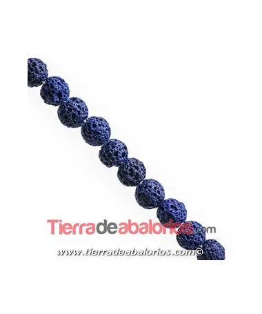 Lava Volcánica Bola 11mm Agujero 1,8mm Azul Eléctrico