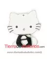 Colgante Plexyglass Kitty Sentada 44x41mm Blanco y Negro