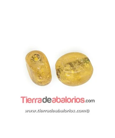 Cristal Moneda 18x12mm Agujero 2,5mm, Mostaza Cristal Moneda 18x12mm Agujero 2,5mm, Mostaza