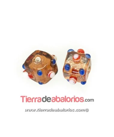 Cristal Cubo Adornos 10mm Agujero 1,8mm, Topaz