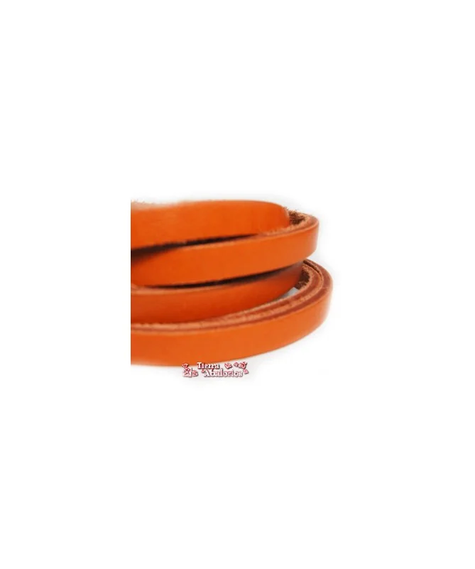 Banda de Cuero 6x2,5mm, Naranja (20cm)