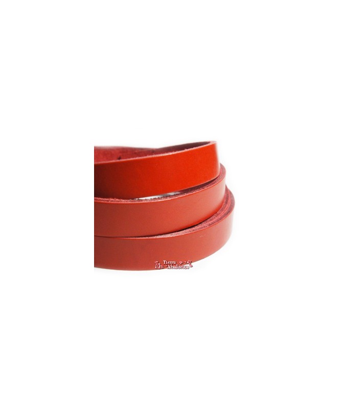 Banda de Cuero 13x2,5mm, Rojo (20cm)