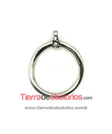 Colgante Aro Irregular 41x33mm, Plateado Colgante Aro Irregular 41x33mm, Plateado