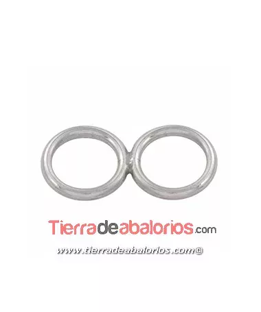 Anilla Doble Sodada 28x14mm Grosor 2mm, Plata de Ley Anilla Doble Sodada 28x14mm Grosor 2mm, Plata de Ley