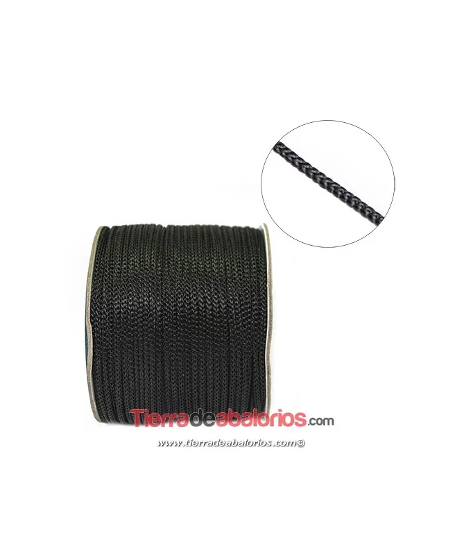Cordón Trenzado 2mm, Negro
