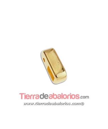 Entrepieza para Cuero y Cadena 13x4mm, Dorada Entrepieza para Cuero y Cadena 13x4mm, Dorada
