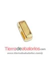 Entrepieza para Cuero y Cadena 13x4mm, Dorada