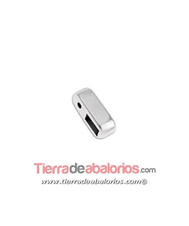 Entrepieza para Cuero y Cadena 13x4mm, Plateada