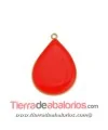 Colgante Gota 31x23mm con anilla, Dorado y Naranja