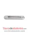 Conector Rugoso 34x6mm con 2 Agujeros, Plateado