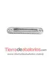 Conector Rugoso 34x6mm con 2 Agujeros, Plateado