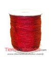 Cordón de Algodón Trenzado Brillante 0,5mm, Rojo
