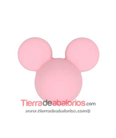 Mickey Mouse de Silicona 24x20mm Agujero 2,5mm, Rosa