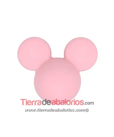 Mickey Mouse de Silicona 24x20mm Agujero 2,5mm, Rosa