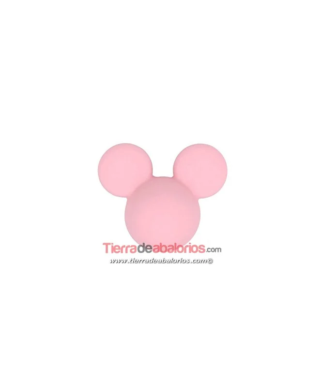 Mickey Mouse de Silicona 24x20mm Agujero 2,5mm, Rosa Mickey Mouse de Silicona 24x20mm Agujero 2,5mm, Rosa