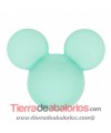 Mickey Mouse de Silicona 24x20mm Agujero 2,5mm, Verde Pastel