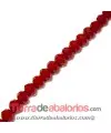 Bola Rondel Facetado 6x4mm Agujero 0,7mm, Burdeos