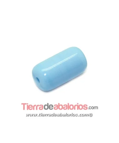 Barril Cristal Checo 20x11mm Agujero 2,5mm, Celeste Barril Cristal Checo 20x11mm Agujero 2,5mm, Celeste