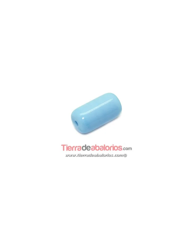 Barril Cristal Checo 20x11mm Agujero 2,5mm, Celeste