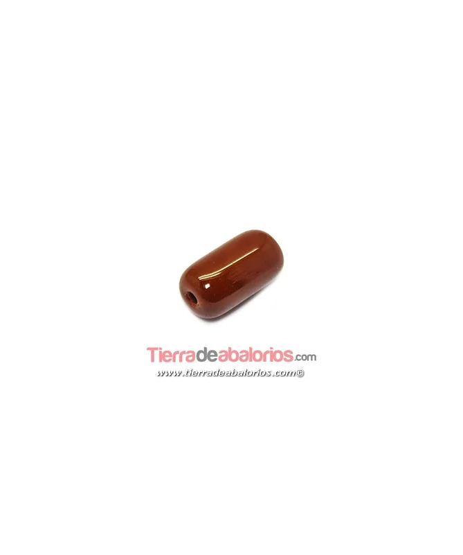 Barril Cristal Checo 20x11mm Agujero 2,5mm, Marrón