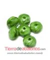 Bola Rondel Facetado 9x6mm Agujero 1,2mm, Verde