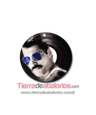 Colgante Metacrilato Disco 40mm Freddie Mercury