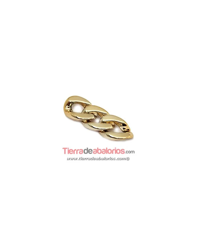 Eslabón Acrílico 28x20mm Dorado Brillante