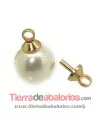 Porta Colgante con Tope 7x4mm con Anilla, Dorado